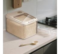 Seau à Riz de Cuisine, 5/10/15KG Boîte de Rangement de Riz et Céréales, Conteneur de Stockage de Céréales, Matériaux Sûrs, Double Scellé, Résistance aux Insectes, Pour Chien, Chat, Riz, Farine