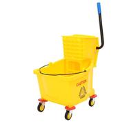 vidaXL Seau à serpillière avec essoreuse et roues jaune 36 L PP