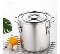 Seau à soupe en acier inoxydable - seau à soupe scellée avec serrure, restaurant de soupe à grande capacité, seau à soupe épaissie multifonctionnel, peut être utilisé pour stocker le grand riz, la