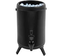Seau à thé au lait en acier inoxydable de grande capacité de 6 L - Distributeur de boissons chaudes et froides avec robinet - Double couche en acier inoxydable