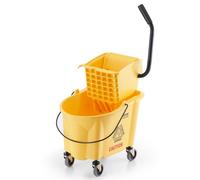 VEVOR Seau-Essoreur à Serpillière, 24,6 L. Seau à Vadrouille avec Essoreuse Commercial à Pression Latérale, Chariot Lavage Sol, pour Ménage Nettoyage des Sols Professionnels/Industriels/Entreprises