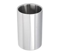 Seau à vin Refroidisseur de vin Seau refroidisseur de vin mince droit argent double couche en acier inoxydable de style contemporain bar refroidisseur de bouteille de vin