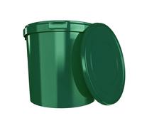 Seau avec couvercle 10l vert rond | En plastique, résistant aux aliments, hermétique et stable | Avec poignée, adapté pour les aliments, la chimie, la lessive en poudre, les colles