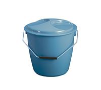 Seau avec Couvercle 16 L Bleu | Seau cylindrique en Plastique Robuste | Usage Domestique et Professionnel | Denox