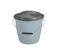 Seau avec Couvercle 16 L | Seau Rond en Plastique Effet Granit | Robuste et Polyvalent | Denox