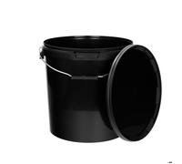 Seau avec Couvercle Plastique Alimentaire - BenBow - 1x 20L - Noir - Hermétique - Inodore - Vide - Récipient de Stockage