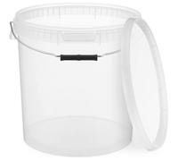 Seau avec Couvercle Plastique Alimentaire - BenBow - 1x 20L - Transparent - Hermétique - Inodore - Vide - Récipient de Stockage