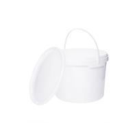 Seau avec Couvercle Plastique Alimentaire - BenBow - 5x 10L - Blanc - Hermétique - Inodore - Vide - Récipient de Stockage
