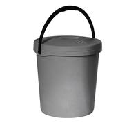 Plast Team Seau avec Couvercle, 16 l, Argent, Taille Unique