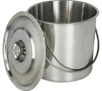 Seau, capacité 12 litres, acier inoxydable durable, argent