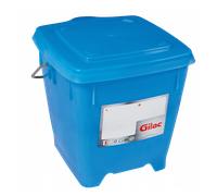 Seau carré 12 L + couvercle étanche - bleu