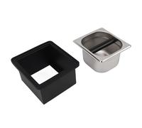 Seau carré détachable en acier inoxydable pour marc de café, boîte à café pour café, poubelle de recyclage de marc de café durable avec conception facile à nettoyer, café compact
