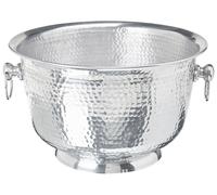 Seau Champagne pour Bouteilles en Métal Argent Glamour avec Poignées Pompéi