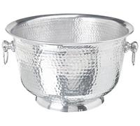 Seau Champagne pour Bouteilles en Métal Argent Glamour avec Poignées Pompéi