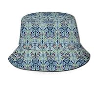 Seau Chapeau,Casual Chapeaux de Visière William Morris Bluebell Ancolie Mode Bobs Homme pour Plage Femmes Vacances