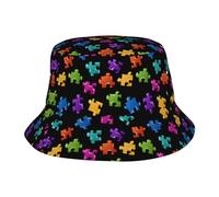 Seau Chapeau Chapeaux Mignons pour l'Autisme Sensibilisation À l'Autisme Pêcheur Chapeaux Pliables Chapeaux Seau Anti-UV Chapeau Bob pour Camping Randonnée Vacances