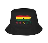 Seau Chapeau Ghana Ghanaian Flag Chapeau Bob Frais Chapeaux Seau Anti-UV Bobscasquettes pour Camping Randonnée Vacances