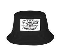 Seau Chapeau If I'm The Problem You Might Be The Reason Chapeau Bob Protection Solaire Bobscasquettes Frais Pêcheur Chapeaux pour Randonnée Shopping Camping