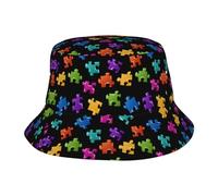 Seau Chapeau Impression Drôle Et Mignonne De Sensibilisation À l'Autisme Chapeau Bob Frais Bucket Hat Protection Solaire Bobs Casquettes pour Shopping Vacances Randonnée