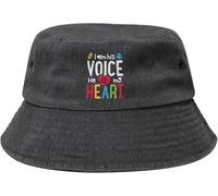 Seau Chapeau Je suis Sa Voix, Il Est Mon Cœur Chapeau Bob Protection Solaire Bucket Hat Anti-UV Pêcheur Chapeaux pour Camping Pêche Vacances