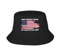 Seau Chapeau Make America Follow The Constitution Again Pêcheur Chapeaux Protection Solaire Bobscasquettes Frais Bucket Hat pour Pêche Shopping Randonnée