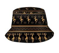 Seau Chapeau Motif Africain Mignon Bucket Hat Pliables Chapeaux Seau Frais Bobs Casquettes pour Shopping Vacances Pêche