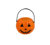 Seau Citrouille Portable pour Enfants Seau à Bonbons à la Citrouille avec Sourire du Diable, Grand Récipient à Friandises avec Anse - Idéal pour Trick or Treat, Collecte de Bonbons et Décoration