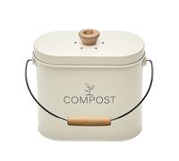Seau compost ovale beige 3L métal 20x10 cm
