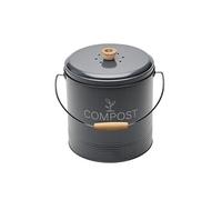 Guillouard – Composteur de cuisine en métal avec filtre et seau en plastique 8 L – Gris foncé