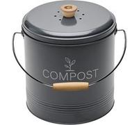 Seau à compost rond gris foncé - 8L