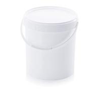 Seau de 20 l avec couvercle - Convient pour un usage alimentaire - 20 l - Blanc - Seau en plastique