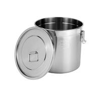 Seau de 21 l avec couvercle - En acier inoxydable alimentaire - Avec couvercle et pince de verrouillage - Seau de cuisine hermétique pour riz, farine, céréales