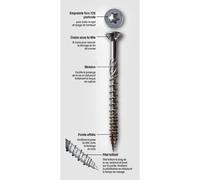 Vis GENERIQUE Seau de 500 vis, 1 foret, 1 embout et 4 espaceurs, L.0.14 x l.0.12 m