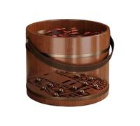 Seau De Bain De Pieds En Bois - Spa De Massage 12,2 Pouces | De Trempage D'acupression - Trempeur De Pieds En Bois Isolé Avec Rouleau Pour Le Nettoyage De Relaxation Sauna Utilisation