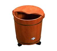 Seau de bain de pieds en boisSeau de bain de pieds tonneau de baignoire en bois Seau de baignoire,Baignoire de pieds en chêne épais,Pédicure Baril de bain de pied CouvercleSuper facile à utiliser