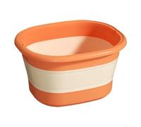 Seau de bain de pieds portable rétractable en silicone, design pliable pour un rangement facile, lavabo spacieux pour le trempage des pieds et les traitements de bien-être (pas de couvercle orange)