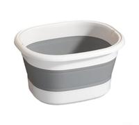 Seau de bain de pieds portable rétractable en silicone pliable pour un rangement peu encombrant et pratique pour tremper les pieds à la maison (pas de couvercle gris)