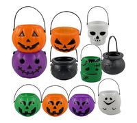 Seau de bonbons d'Halloween | Sturdy et solide 11 pièces Pumpkin Ghost Candys Bucket Trick or Treat Party Sacs | Astuces portables ou traite le porte-bagages de seau Buckiets sac de bonbons réutilisa