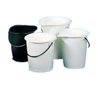 Seau de chantier Kautex®, LDPE, sans bec verseur, gris, 10 l, avec support