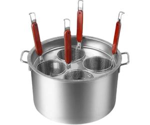 Seau De Chaudière À Nouilles De Cuisine Multifonctionnel Avec Panier Passoire, Batterie De Cuisine 3/4/5/6 Trous For La Maison Et Le Restaurant, For La Cuisson Des Pâtes,(4holes)