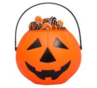 Seau de citrouille d'Halloween - Seau de citrouille PP, Seau d'apéritif décoratif avec poignée | 4,33 x 4,33 x 4,72 pouces, seau portable de triche ou d'affaire, seau de citrouille de festival