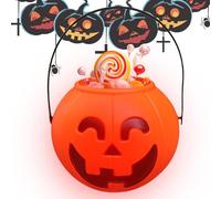 Seau de citrouille lumineux pour Halloween - Sacs de friandises LED pour Halloween, seau lumineux portable pour bonbons | Sacs pop-up d'Halloween qui brillent intensément, sacs lumineux amusants