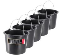 Seau de Construction KADAX en Plastique, 5l, Seau à Mortier pour Jardin et Chantier, Noir (5)