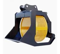 Seau de criblage rotatif pour excavatrice tamis hydraulique robuste Trommel | Séparateur de sol et de gravier, grille en alliage résistant à l'usure pour le recyclage des mines, des chantiers de