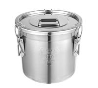 Seau de cuisine en acier inoxydable 12L Récipient pour céréales Récipient pour farine Seau avec couvercle Boîte de stockage Bidon de café Métaldos