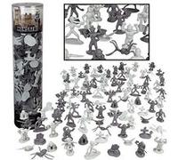 Seau de figurine d'action SCS Direct Monster - Grand seau de 100 figurines d'horreur - de Dracula à Frankenstein, en passant par les araignées géantes - idéal pour les décorations de gâteaux, les cade