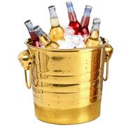 Seau de glace en or pour les fêtes 5L Bodet de vin Bucket en acier inoxydable baignoire avec poignées champagne pour mariage, vin refroidissement banquet, boisson