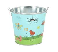 Seau de jardin - ESSCHERT DESIGN - Motif insectes - Bleu - Métal - 18 x 16 x 15,4 cm