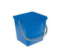 Seau de lavage en plastique 15 L bleu avec anse pour chariots