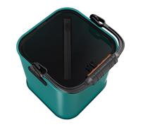 Seau de pêche, étui de rangement portable, 24 x 24 x 23 cm, conteneur de pêche de 11 L pour camping, natation, barbecue, appât, matériau EVA, noir, vert